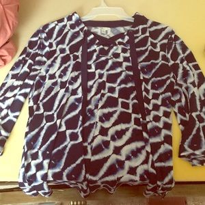 Blue and white blouse